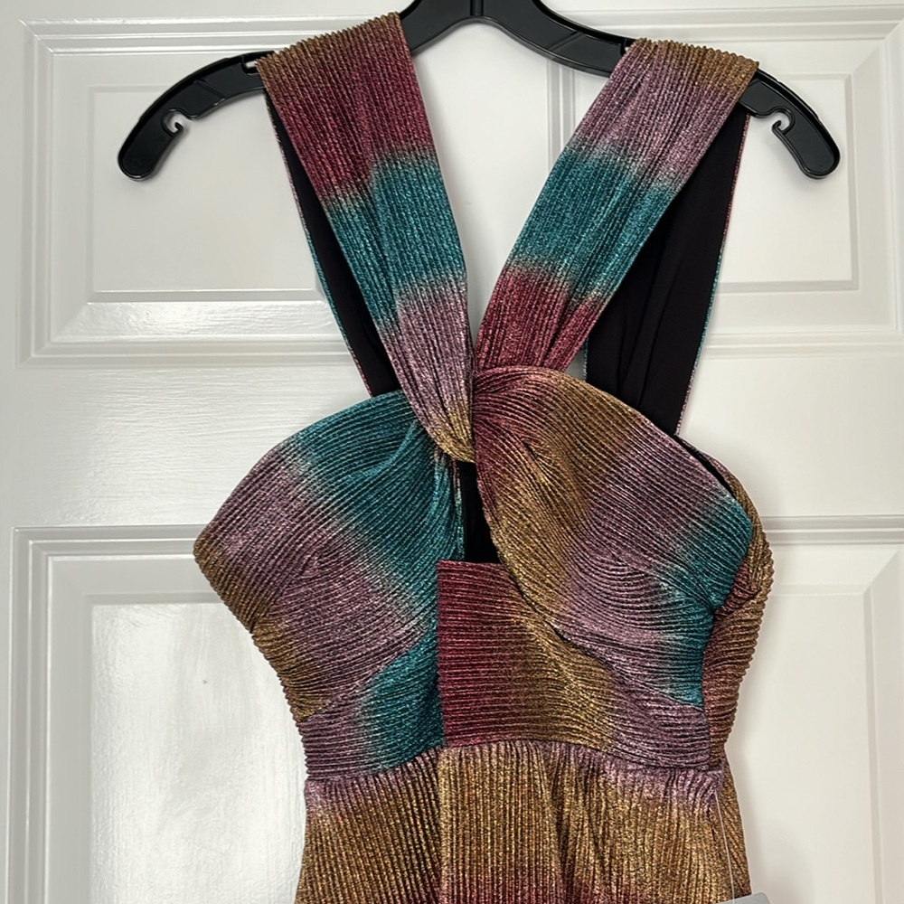 Saylor Metallic Halter Dress - Picture 2 of 5